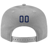 Custom Gray Navy-Red Stitched Adjustable Snapback Hat