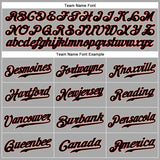 Custom Gray Black Pinstripe Black-Crimson Authentic Baseball Jersey