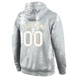 Custom Stitched Gray White-Old Gold Christmas 3D Sports Pullover Sweatshirt Hoodie