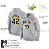 Custom Stitched Gray Navy-Gold Sports Pullover Sweatshirt Hoodie
