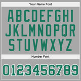 Custom Stitched Gray Kelly Green-White Sports Pullover Sweatshirt Hoodie