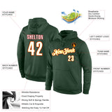 Custom Stitched Green White-Red Sports Pullover Sweatshirt Hoodie