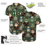 Custom Green Green-Cream Christmas 3D Authentic Baseball Jersey