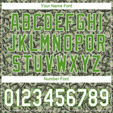 Custom Green White-Neon Green 3D Pattern Design Dollar Authentic Baseball Jersey