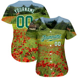 Custom Graffiti Pattern Red-Gold 3D Authentic Baseball Jersey