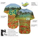 Custom Graffiti Pattern Red-Gold 3D Authentic Baseball Jersey