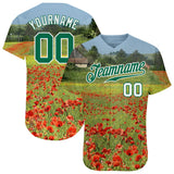 Custom Graffiti Pattern Red-Gold 3D Authentic Baseball Jersey