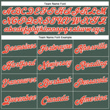 Custom Hunter Green White Pinstripe Orange-White Authentic Basketball Jersey