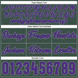 Custom Hunter Green Purple-Gray Authentic Throwback Basketball Shorts