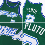 Custom Kelly Green White-Royal Round Neck Rib-Knit Basketball Jersey