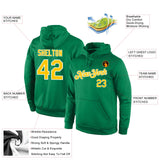 Custom Stitched Kelly Green Gold-White Sports Pullover Sweatshirt Hoodie