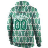 Custom Stitched Kelly Green Kelly Green-White Christmas 3D Sports Pullover Sweatshirt Hoodie