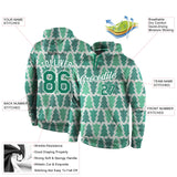 Custom Stitched Kelly Green Kelly Green-White Christmas 3D Sports Pullover Sweatshirt Hoodie