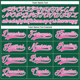 Custom Kelly Green Pink-White Authentic Baseball Jersey