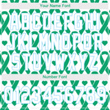Custom Kelly Green White-Light Blue 3D Pattern Design Breast Cancer Authentic Baseball Jersey