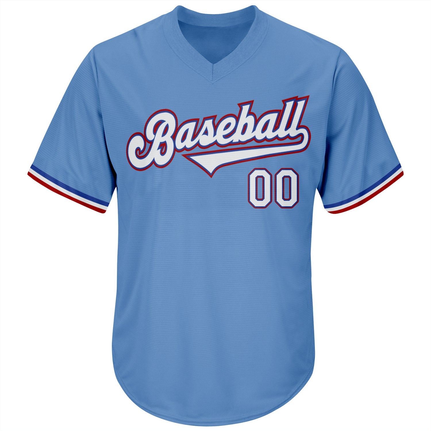 Custom Red Light Blue-White Authentic Baseball Jersey Discount