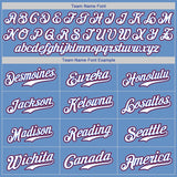 Custom Light Blue White-Red Authentic Baseball Jersey
