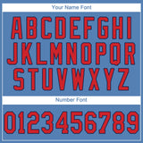 Custom Light Blue Red-Navy Performance T-Shirt