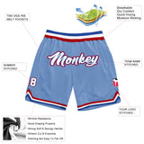 Custom Light Blue White-Royal Authentic Throwback Basketball Shorts