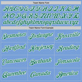 Custom Stitched Light Blue Kelly Green-White Sports Pullover Sweatshirt Hoodie