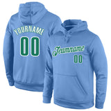 Custom Stitched Light Blue Kelly Green-White Sports Pullover Sweatshirt Hoodie