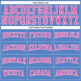 Custom Light Blue Pink-White Authentic Throwback Basketball Jersey