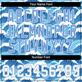 Custom Light Blue White-Light Blue 3D Pattern Design Waves Authentic Baseball Jersey