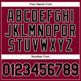 Custom Maroon White Pinstripe Black-White Authentic Basketball Jersey