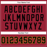 Custom Maroon Black-Gold Authentic Throwback Basketball Jersey