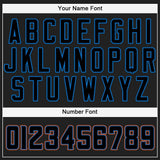 Custom Black Powder Blue-Orange Baseball Jersey