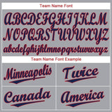 Custom Gray Red-Navy Baseball Jersey