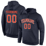 Custom Stitched Navy Orange-Gray Sports Pullover Sweatshirt Hoodie