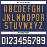 Custom Navy White-Old Gold Authentic Throwback Basketball Jersey