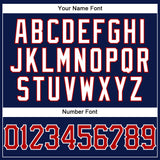 Custom Navy White Pinstripe Red-White Authentic Baseball Jersey