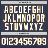 Custom Navy White-Old Gold Performance T-Shirt