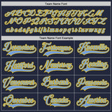 Custom Navy Light Blue-Gold Hockey Jersey