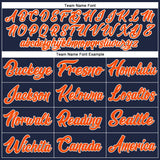 Custom Navy Orange-White Authentic Baseball Jersey