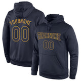 Custom Stitched Navy Navy-Old Gold Sports Pullover Sweatshirt Hoodie
