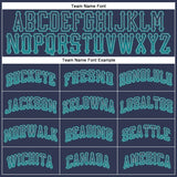 Custom Navy Teal-Gray Authentic Drift Fashion Baseball Jersey