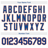 Custom White Royal Pinstripe Royal-Orange Baseball Jersey