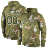 Custom Stitched Olive Olive-White Christmas 3D Sports Pullover Sweatshirt Salute To Service Hoodie