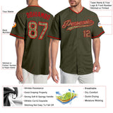 Custom Olive Cmao-Red Authentic Salute To Service Baseball Jersey