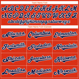 Custom Orange Navy-White Authentic Throwback Rib-Knit Baseball Jersey Shirt