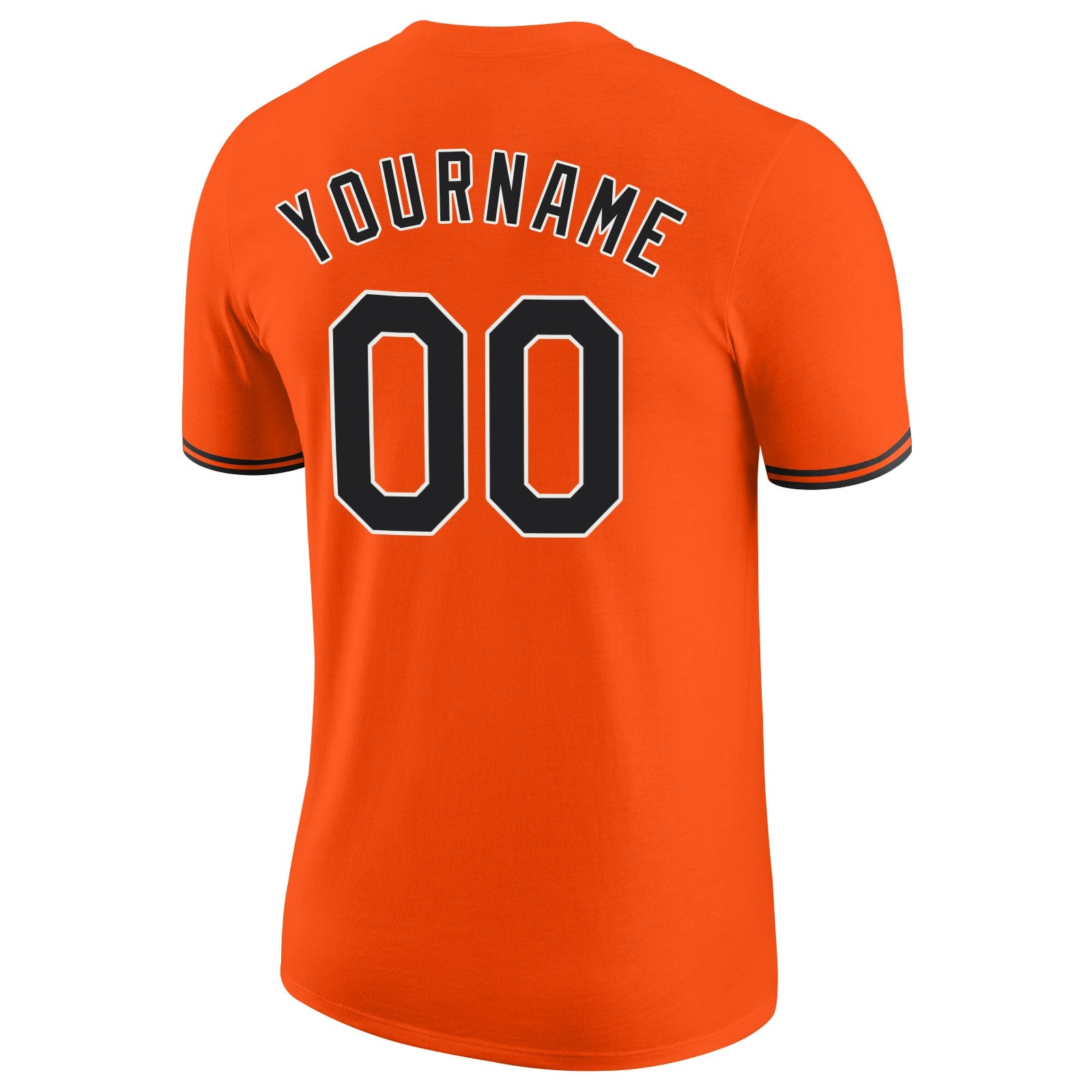 Custom Orange Black-White Performance T-Shirt