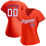 Custom Orange White-Purple Authentic Baseball Jersey