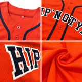 Custom Orange White-Black Authentic Baseball Jersey