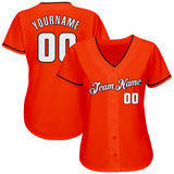 Custom Orange White-Brown Authentic Baseball Jersey