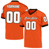 Custom Orange White-Brown Mesh Authentic Throwback Football Jersey