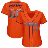 Custom Orange Navy-White Authentic Drift Fashion Baseball Jersey