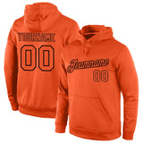 Custom Stitched Orange Orange-Black Sports Pullover Sweatshirt Hoodie